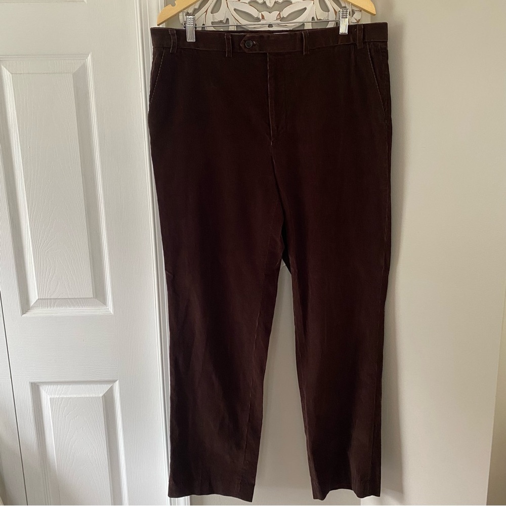 Lauren Ralph Lauren Men's Mocha Mousse Brown Corduroy Pants Sz 38W X 32L Preppy